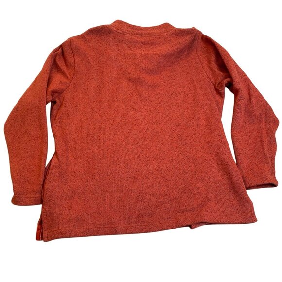 Orvis Womans Henley Sweater Large Red Heathered Long-Sleeve Pullover Cozy Lounge - Picture 2 of 9